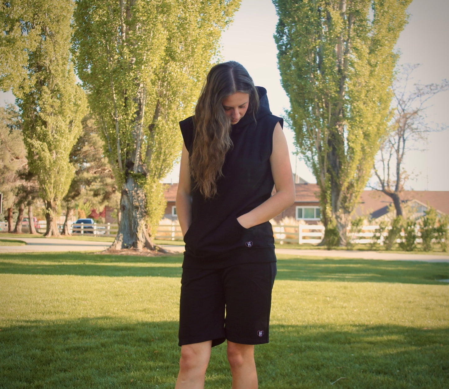 Black Cap Sleeve Hoodie